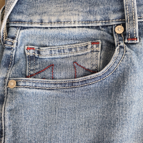 True Religion Men's Ricky Straight Jeans SZ 30 Red Stitch Buddha Patch - Picture 7 of 14